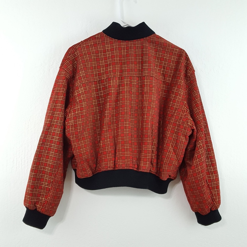 **NFS** {Vintage} Red Gold Plaid Suede Stud Jacket - Picture 6 of 8
